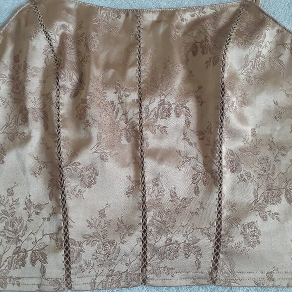 Victoria's Secret Vintage Women's S Gold Satin Jacquard Regency Bodice Top - Picture 3 of 9